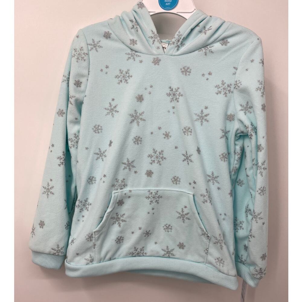 Carter's Girls Teal Snowflake Fleece Hooded Princess Sweater NEW 18 months